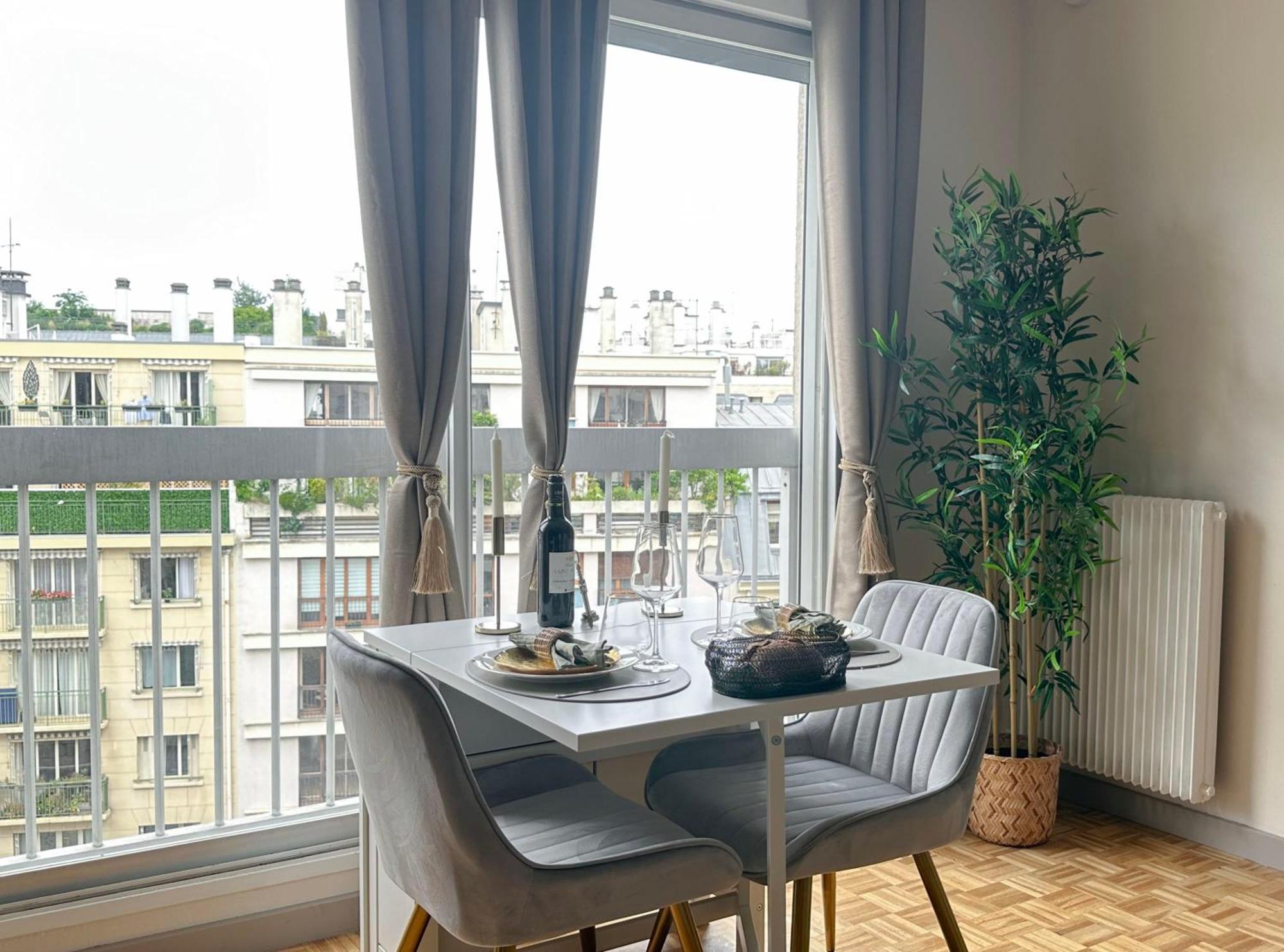 Brand-New Studio With Eiffel Tower View Paris Luaran gambar